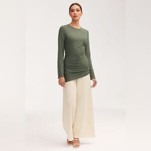 Mesh Rouched Top - Dark Forest size small